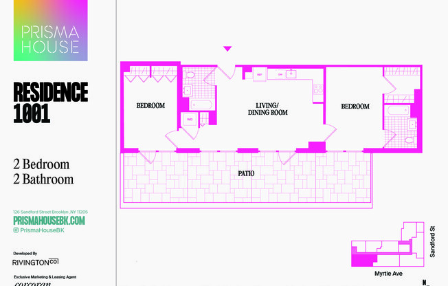 2 beds, 2 baths, $6,500, Unit 1001