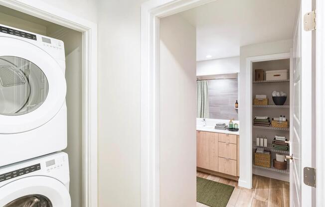 In-home washer and dryer at Modera Aventura add ease and efficiency to daily living.