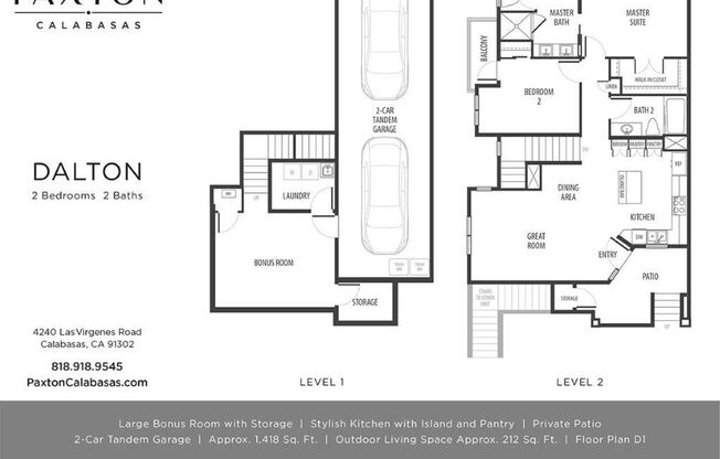 2 beds, 2 baths, 1,418 sqft, $5,775, Unit 45