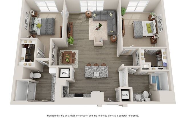 2 beds, 2 baths, 1,230 sqft, $2,695