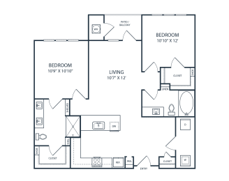 2 beds, 2 baths, 1,024 sqft, $2,455