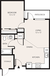 1 bed, 1 bath, 618 sqft, $1,613