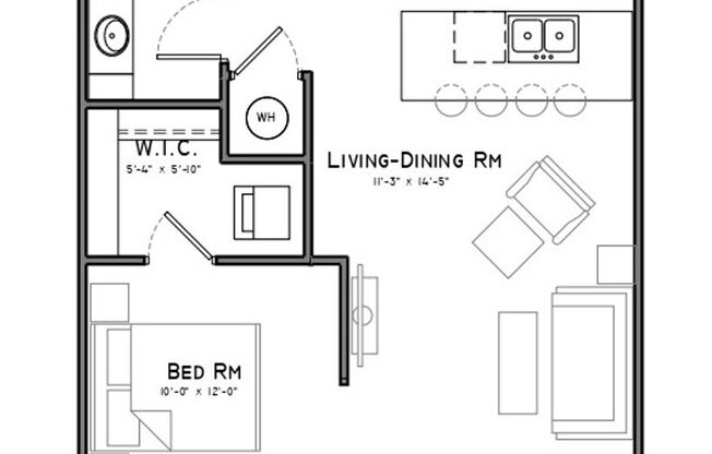 Studio, 1 bath, 608 sqft, $1,150, Unit 911.105