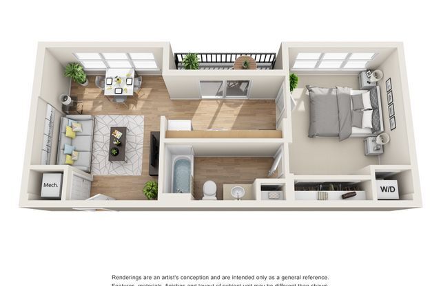 1 bed, 1 bath, 602 sqft, $2,465