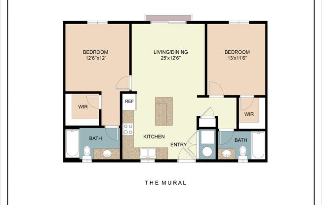 2 beds, 2 baths, 900 sqft, $1,625, Unit 206
