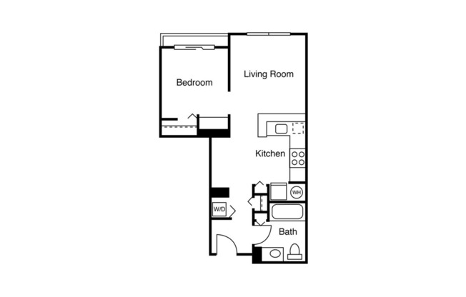 1 bed, 1 bath, 496 sqft, $1,700, Unit 407