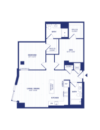 1 bed, 1 bath, 1,046 sqft, $2,742