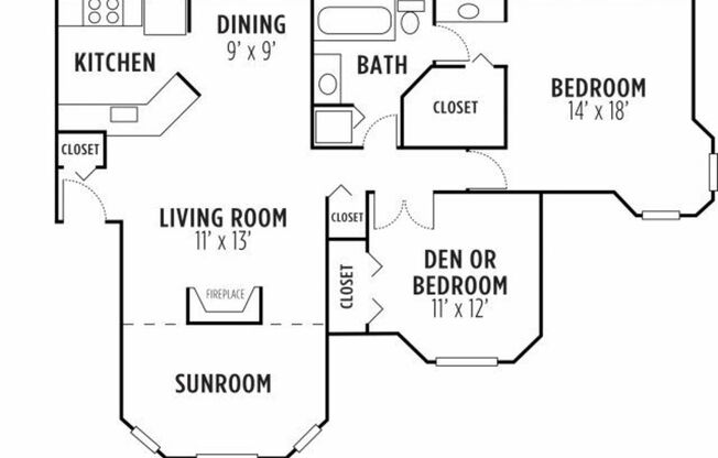 2 beds, 1 bath, 1,011 sqft, $991