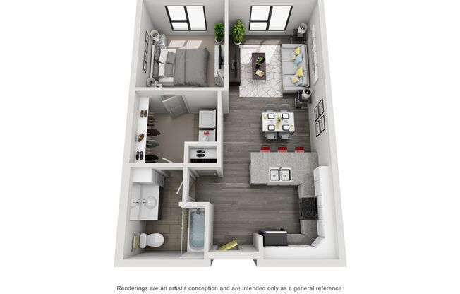 1 bed, 1 bath, 671 sqft, $1,195, Unit 411