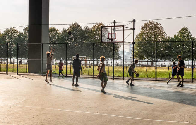 Get in a quick pick-up game or just shoot some hoops.