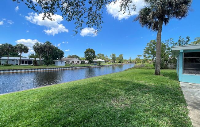 Two bedroom two bath Canal front rental home long-term in Sebastian, Florida
