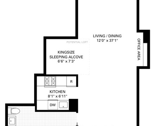 1 bed, 1 bath, 800 sqft, $4,650, Unit 18K
