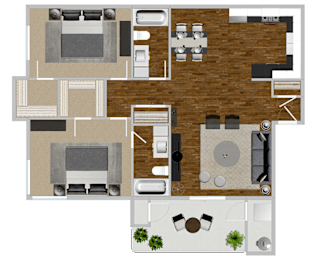 2 beds, 2 baths, 1,052 sqft, $3,755
