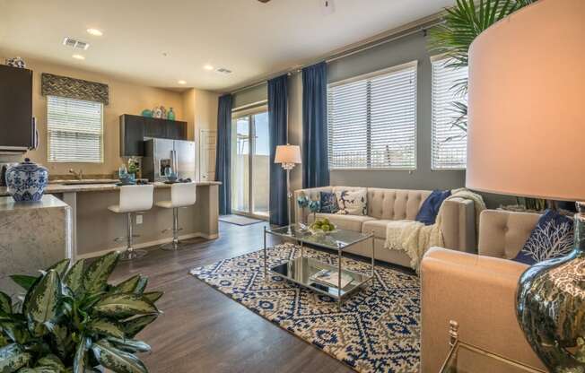 Living Room & Dining Area (2 Bedroom) at Palm Valley Villas in Goodyear, AZ