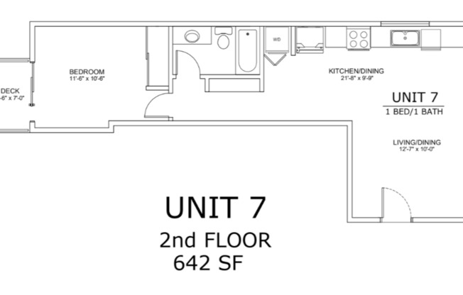 1 bed, 1 bath, 568 sqft, $2,945, Unit 7