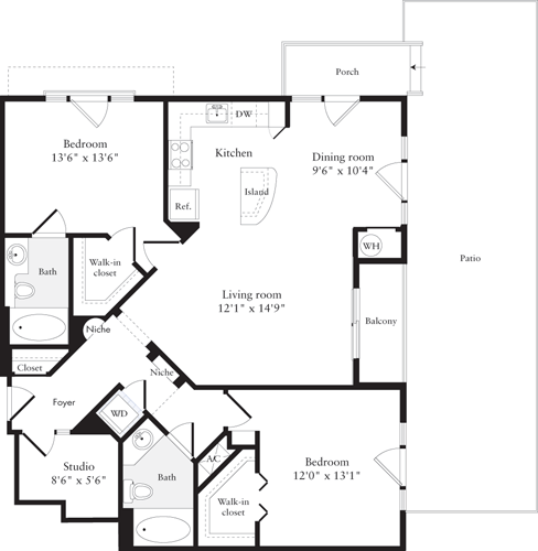 2 beds, 2 baths, 1,188 sqft, $3,435, Unit 146