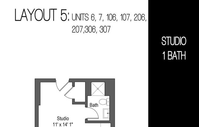 Studio, 1 bath, 247 sqft, $895