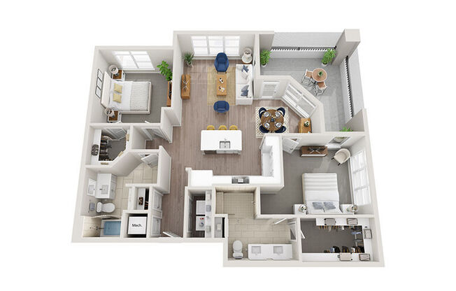 2 beds, 2 baths, 1,304 sqft, $3,042