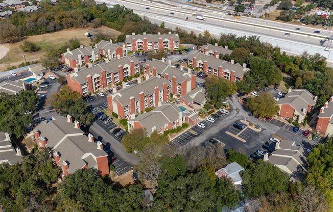 Aerial View Of Community at Wildwood Apartments, CLEAR Property Management, Texas