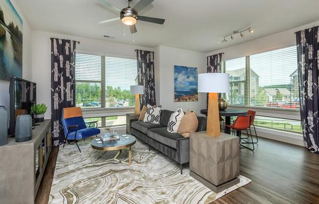 Modern Living Room at Berewick Pointe Apartment Homes in North Carolina