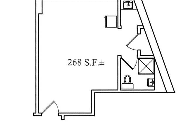 Studio, 1 bath, 243 sqft, $1,700