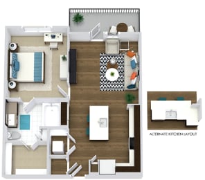 1 bed, 1 bath, 705 sqft, $1,679