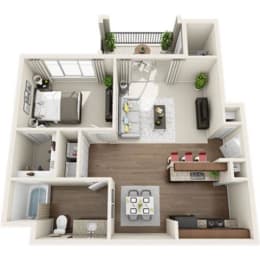 1 bed, 1 bath, 745 sqft, $1,395