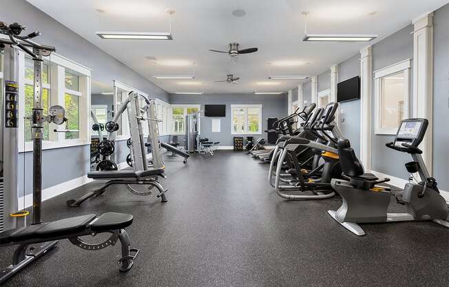 Fitness Center area at The Reserve at Mayfaire Apartments, Wilmington NC