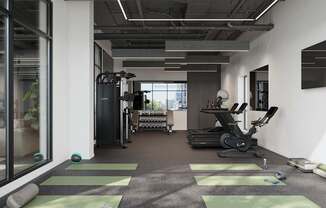Space for yoga at Skylar At Sunset, Los Angeles California 