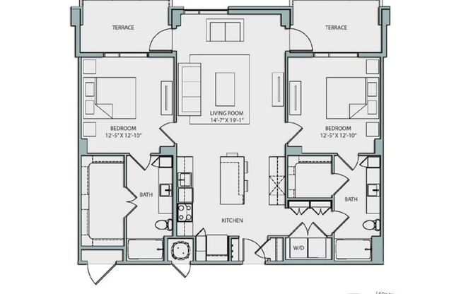 2 beds, 2 baths, 1,226 sqft, $3,995, Unit 917