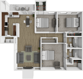 3 beds, 2 baths, 1,103 sqft, $1,290