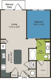 1 bed, 1 bath, 700 sqft, $1,507