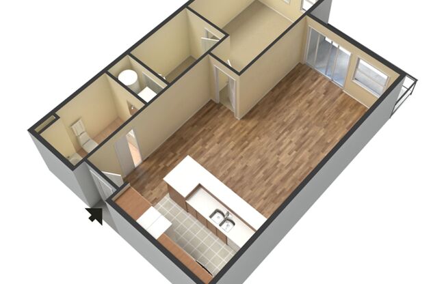 1 bed, 1 bath, 803 sqft, $1,720, Unit 402