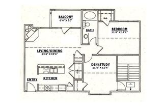 1 bed, 1 bath, 888 sqft, $1,709, Unit 0533