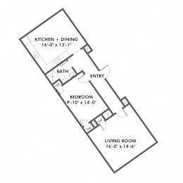 1 bed, 1 bath, 828 sqft, $1,307