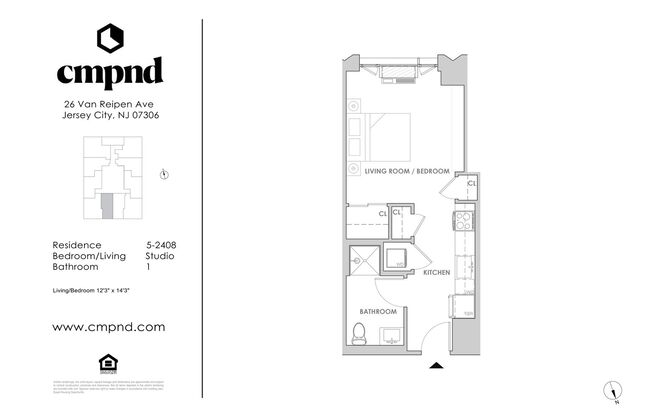 Studio, 1 bath, 424 sqft, $2,350, Unit 508