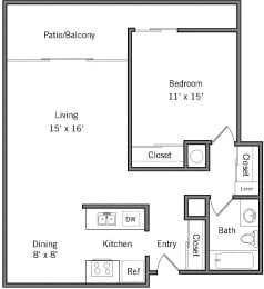 1 bed, 1 bath, 740 sqft, $3,173