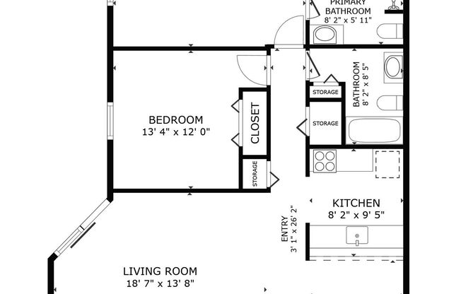 2 beds, 2 baths, 990 sqft, $1,195, Unit 4111-11