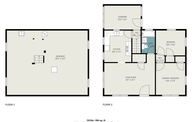 2 beds, 1 bath, $1,399