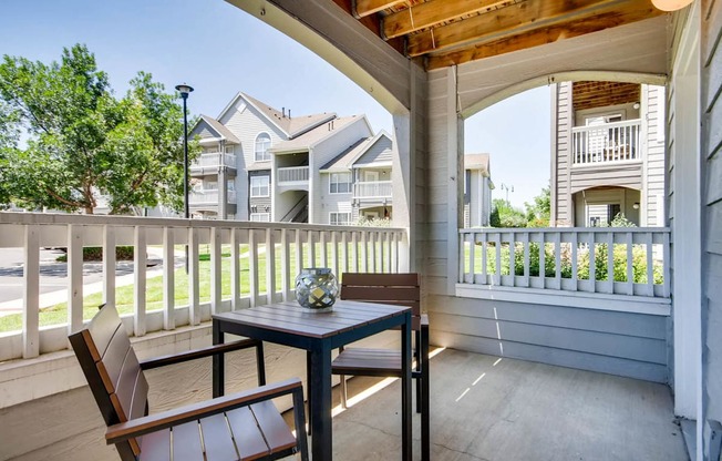 A typical patio/balcony at Eagles Landing at Church Ranch Apartments