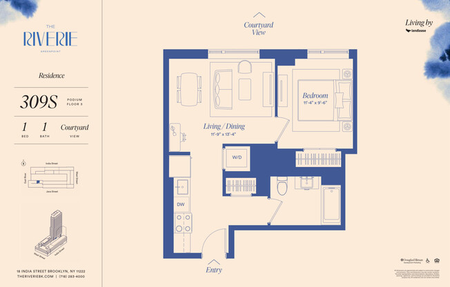 1 bed, 1 bath, $4,330, Unit 309S