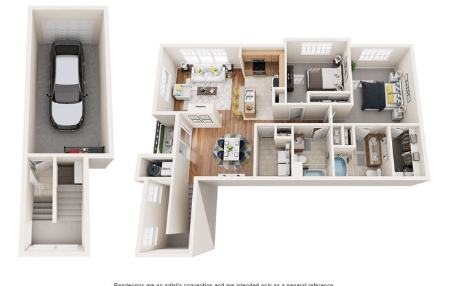 2 beds, 2 baths, 1,269 sqft, $2,539