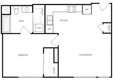 1 bed, 1 bath, 698 sqft, $1,954