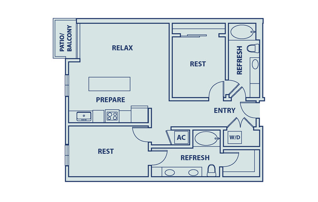 2 beds, 2 baths, 1,030 sqft, $2,518, Unit 345