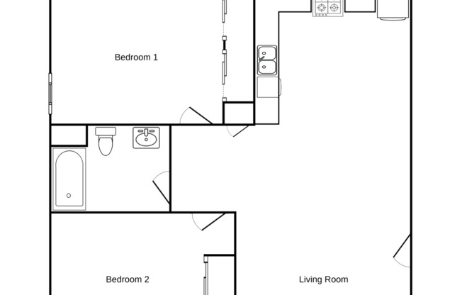 2 beds, 1 bath, 895 sqft, $1,145, Unit RV 1200-01