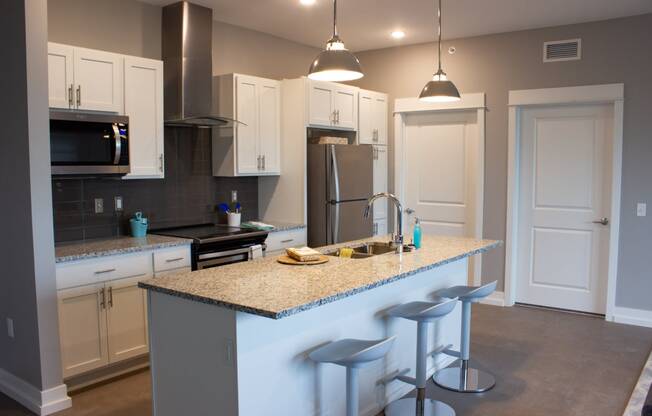 Open concept kitchen at Heritage Place Apartments in Grand Rapids, MI