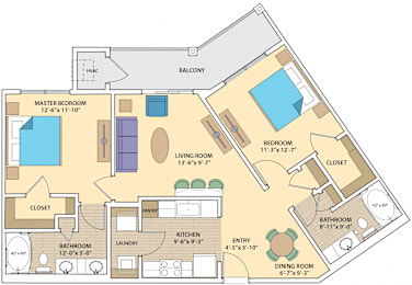 2 beds, 2 baths, 1,157 sqft, $1,958