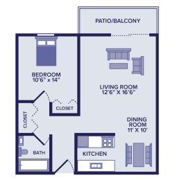 1 bed, 1 bath, 730 sqft, $1,220