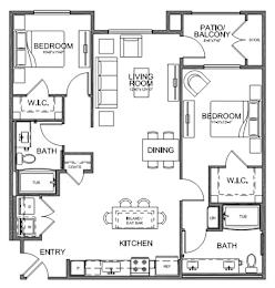 2 beds, 2 baths, 1,173 sqft, $3,335