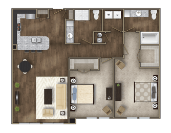 2 beds, 2 baths, 1,277 sqft, $2,099